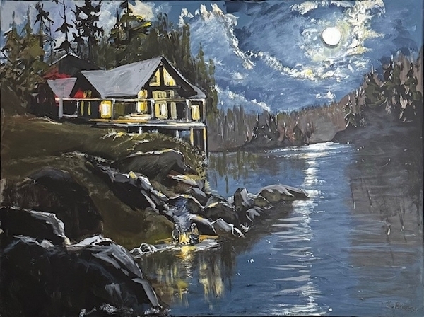Night on the Lake  (acrylic, 36"x48")