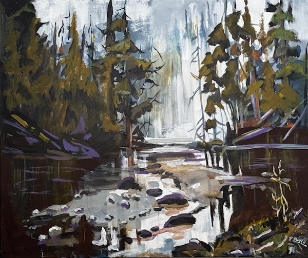 Spring Flood  (acrylic, 30"x36")